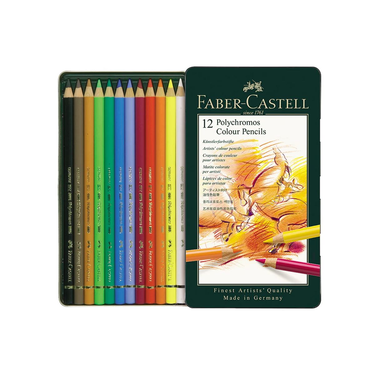 Faber-Castell Polychromos Artists' Color Pencils - 12 Pack