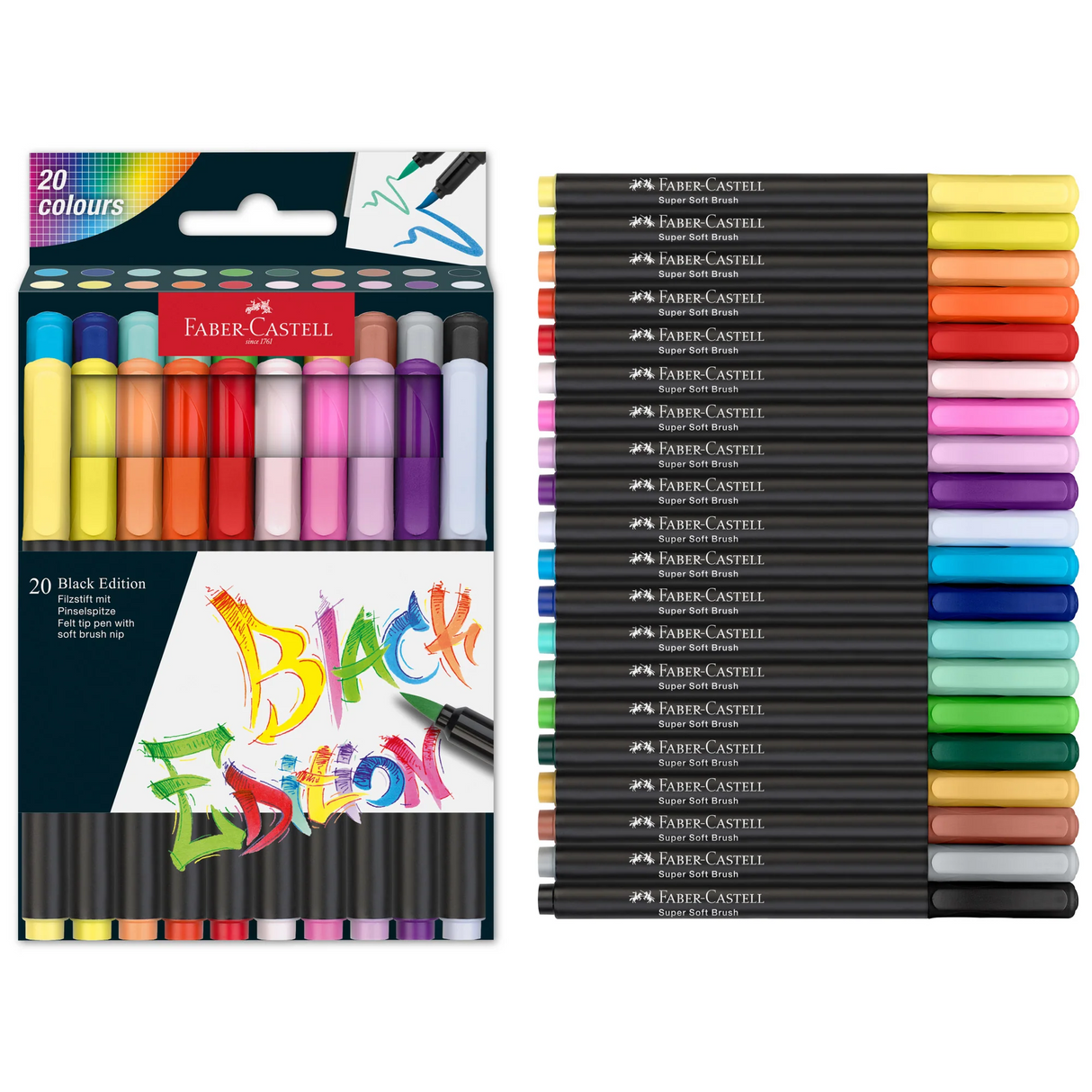 Faber-Castell Black Edition Color Markers - 20 Pack
