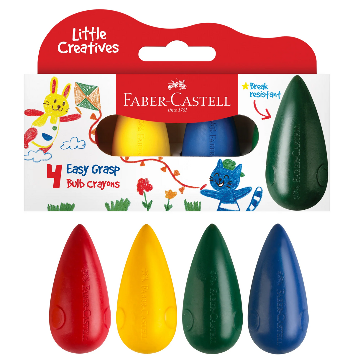 Faber-Castell Little Creatives 4 Easy Grasp Bulb Crayons