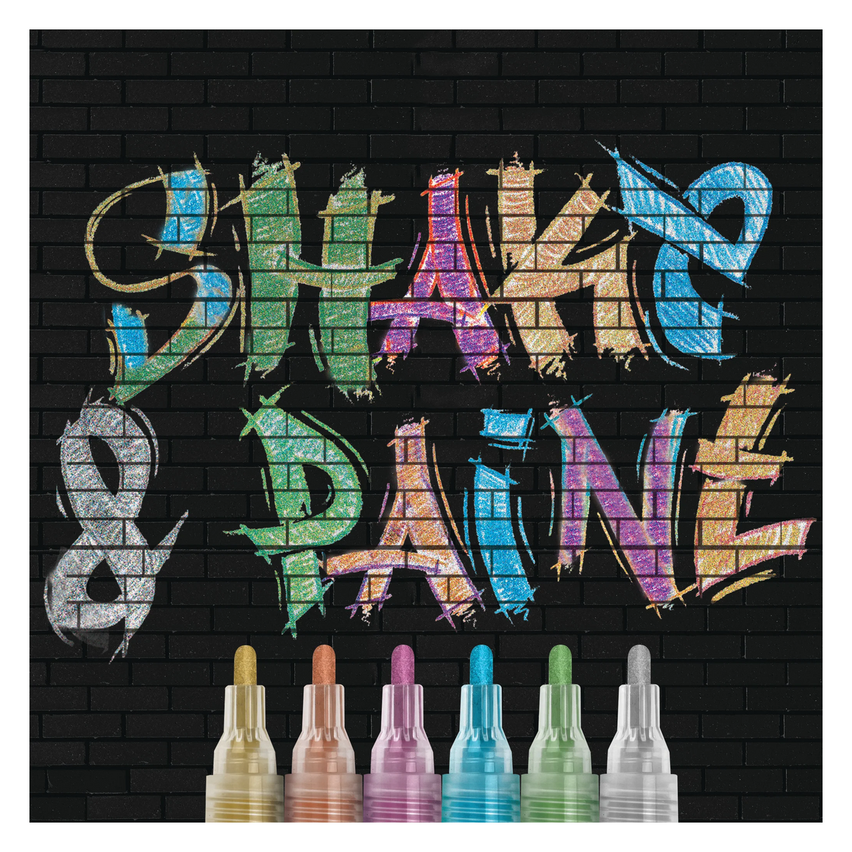 Faber-Castell Black Edition Shake & Paint Acrylic Metallic Markers - 6 Pack