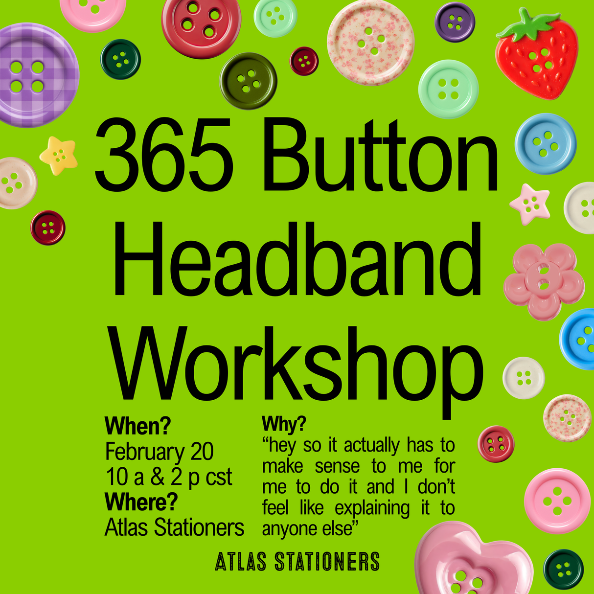 Atlas 365 Buttons Workshop
