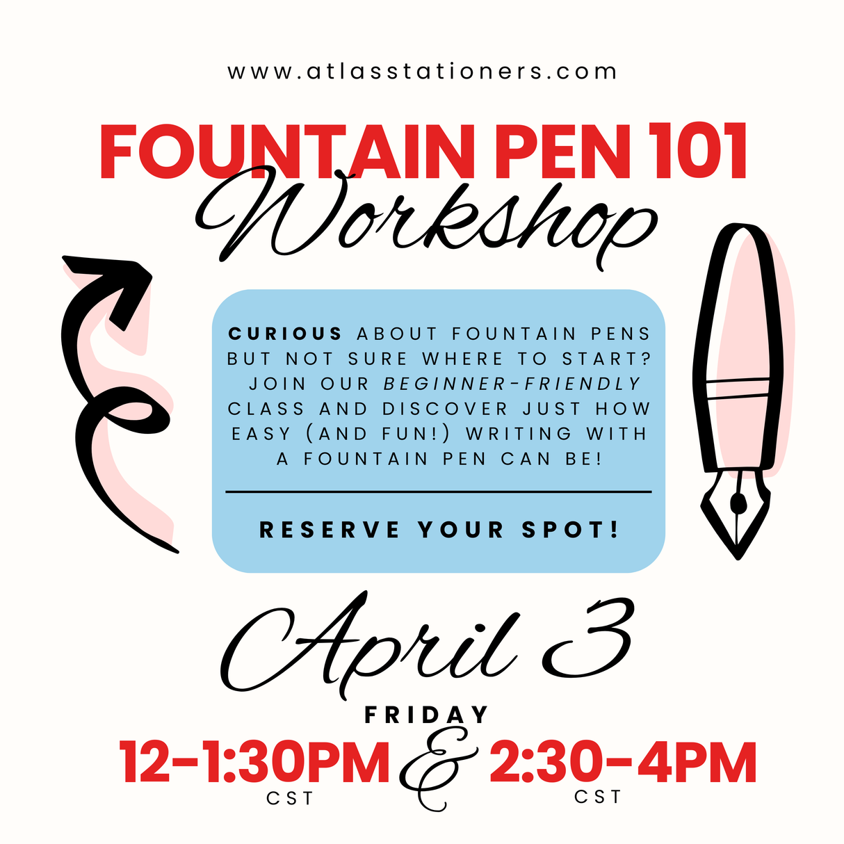 Atlas Fountain Pen 101 Workshop