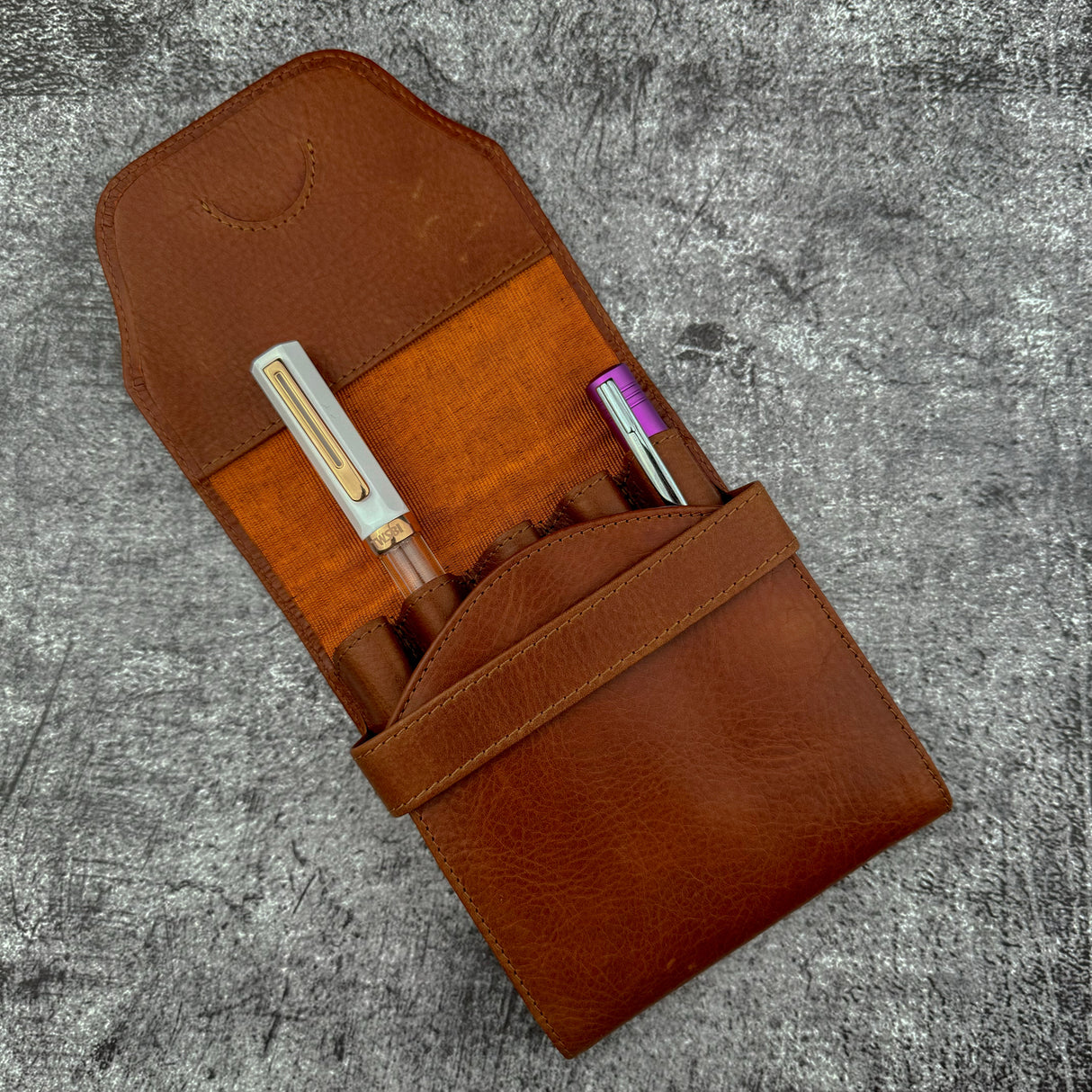 Galen Leather Legacy Collection TwinFlip Pen Case for 5 Pens