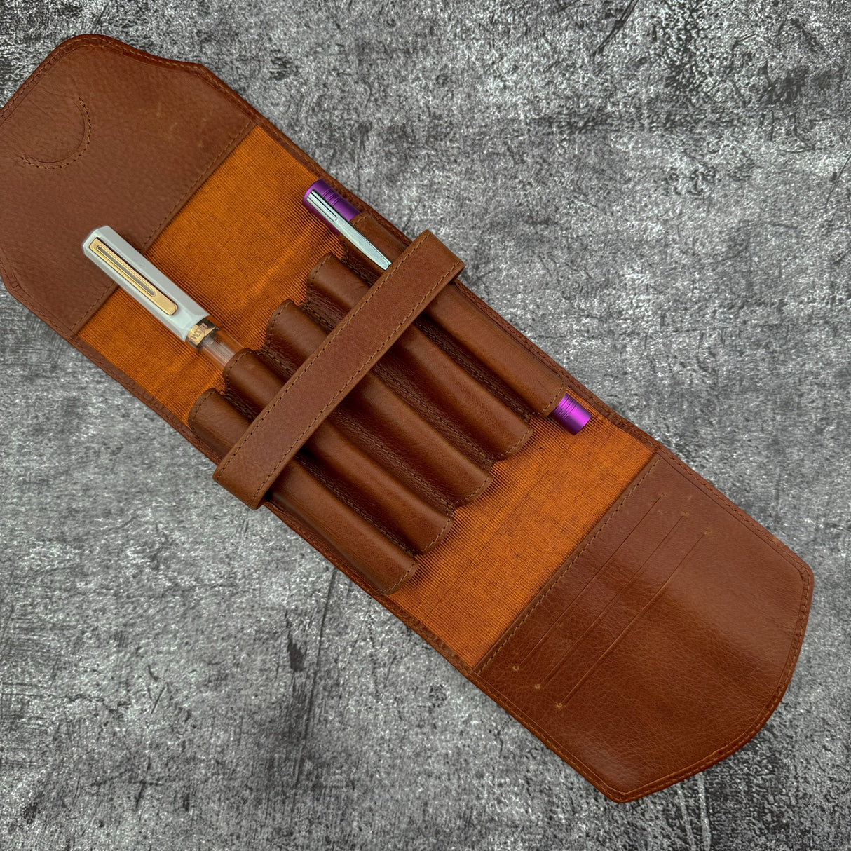 Galen Leather Legacy Collection TwinFlip Pen Case for 5 Pens