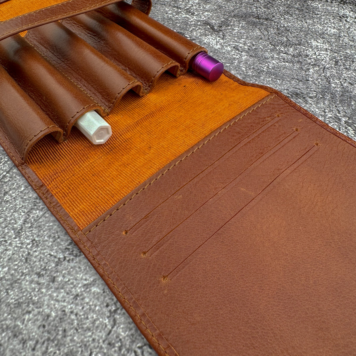 Galen Leather Legacy Collection TwinFlip Pen Case for 5 Pens