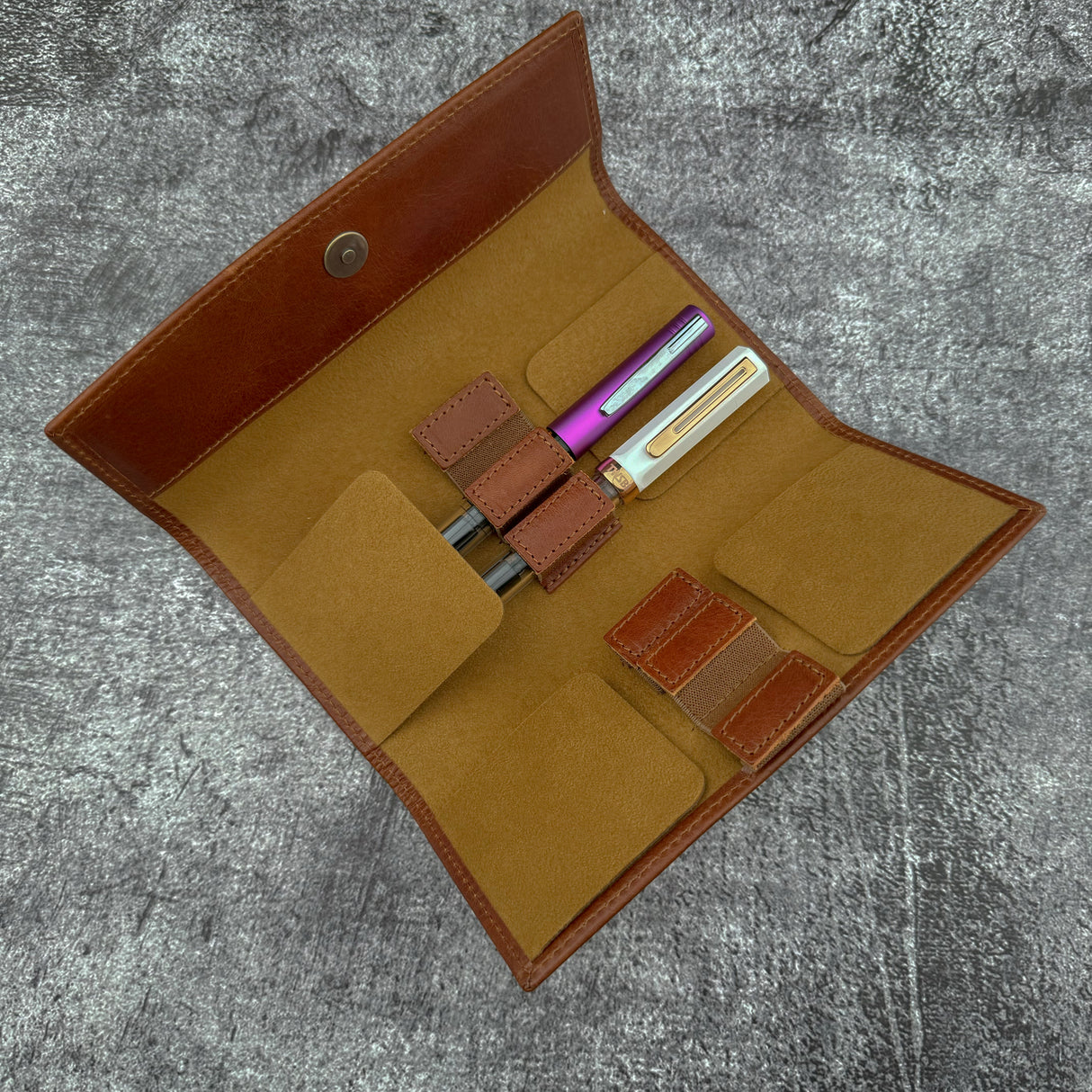 Galen Leather Sleek 6 Pen Case