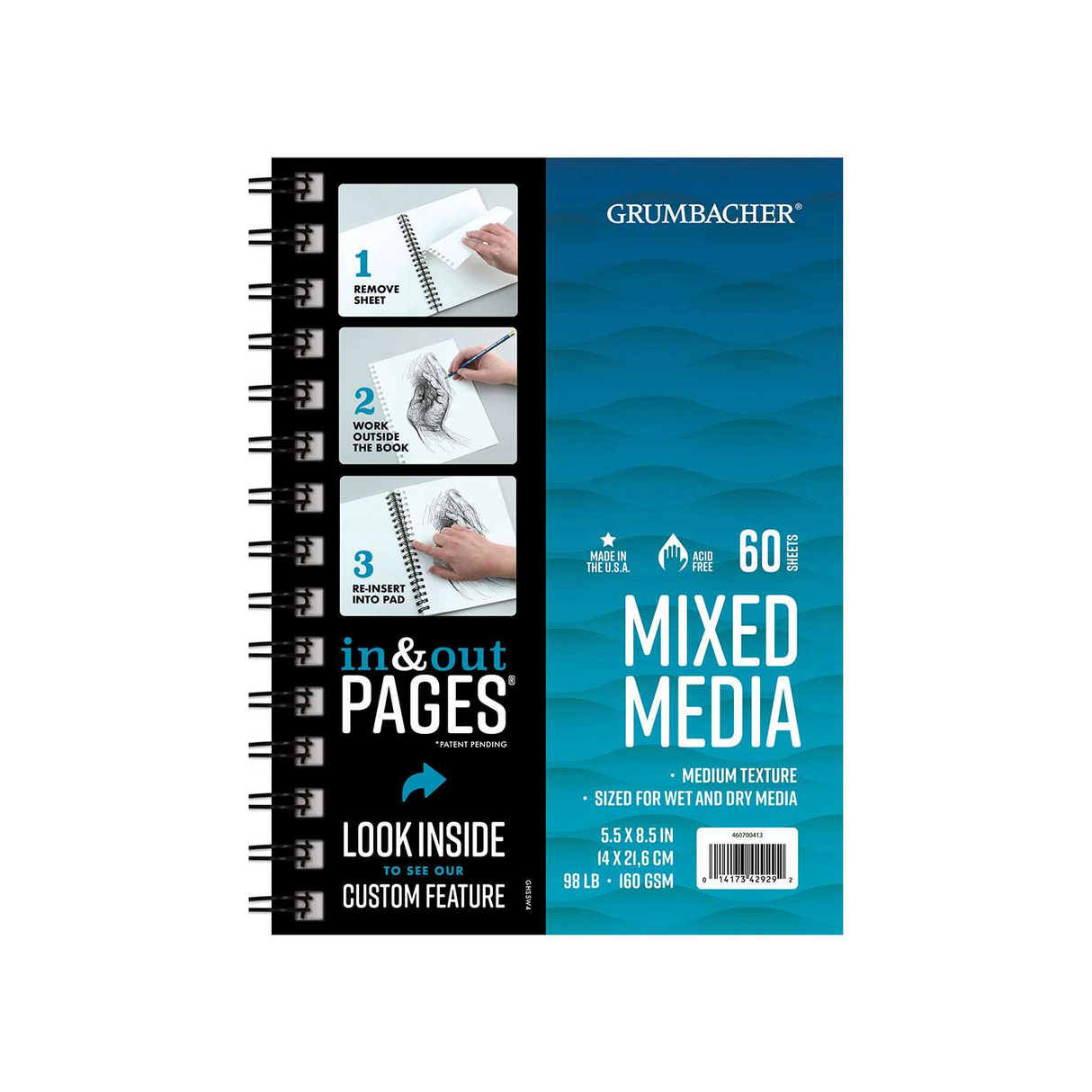 Grumbacher Mixed Media Wire Bound Pad (5.5" x 8.5")