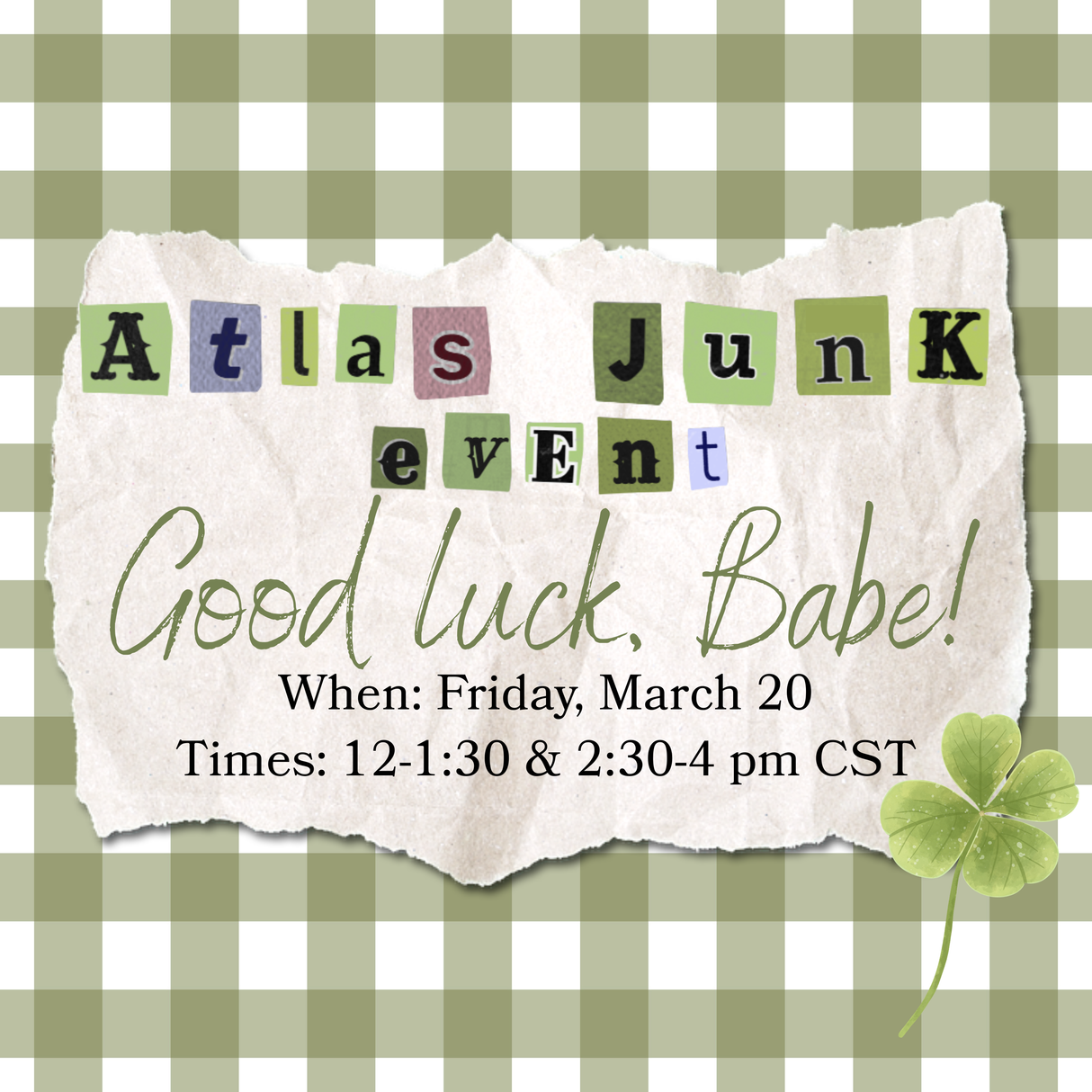 Atlas Good Luck, Babe Junk Journal Event