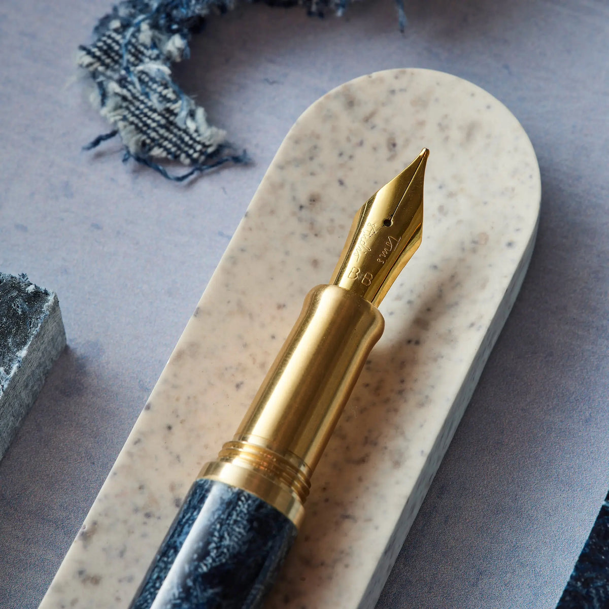 Tom's Studio Studio Handmade Fountain Pen - Fabreco Blue Denim