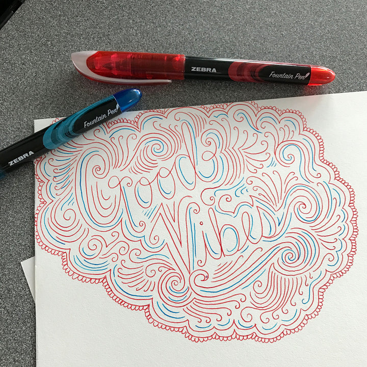 Zebra Fountain Pen - 0.6 mm - Assorted (7-Pack)