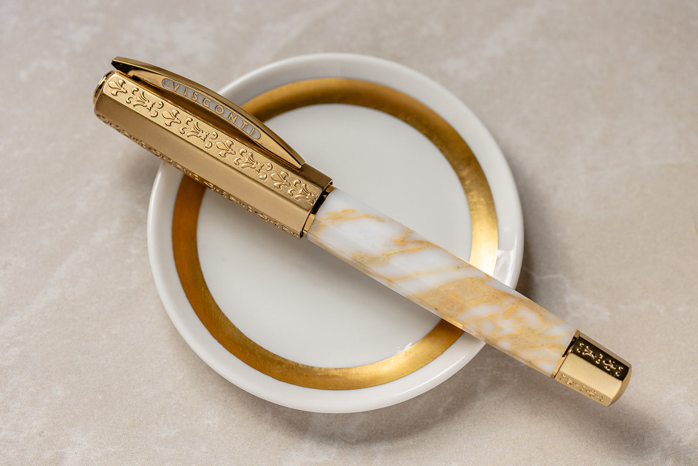 Visconti Medici il Magnifico Fountain Pen - Calacatta Gold (Limited Edition)