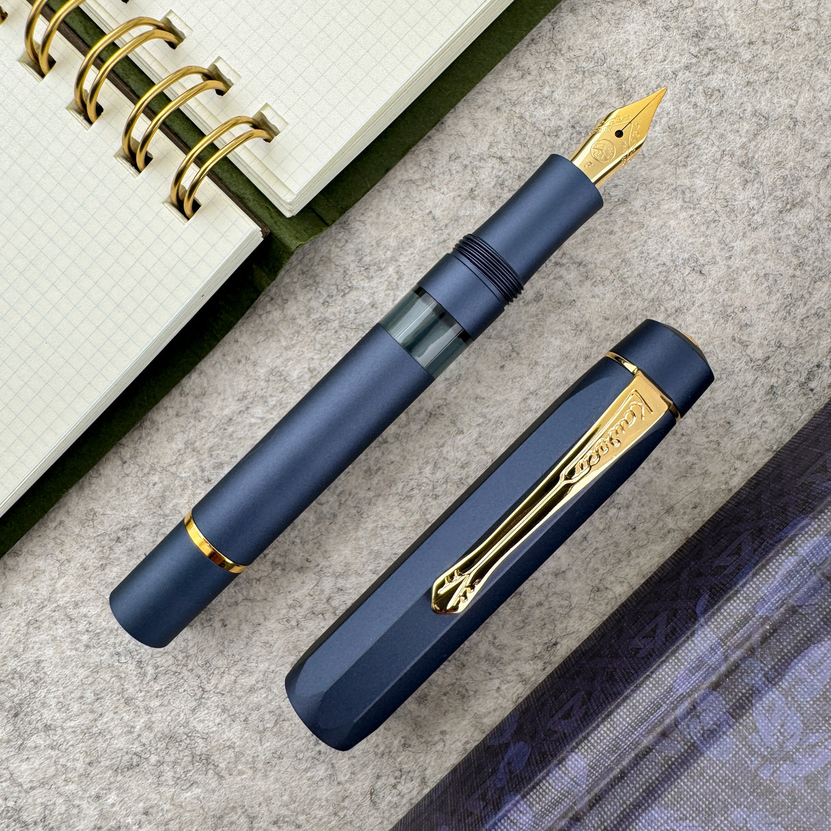 Kaweco Piston AL Sport Fountain Pen - Navy/Gold