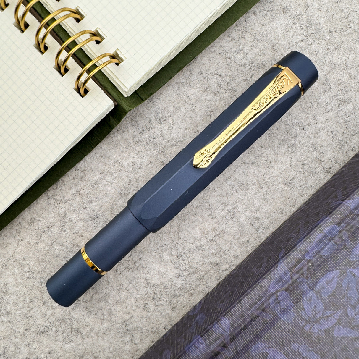 Kaweco Piston AL Sport Fountain Pen - Navy/Gold