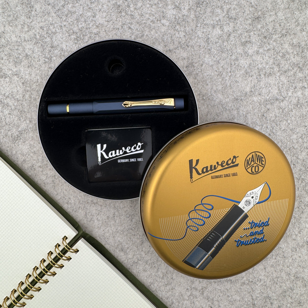 Kaweco Piston AL Sport Fountain Pen - Navy/Gold