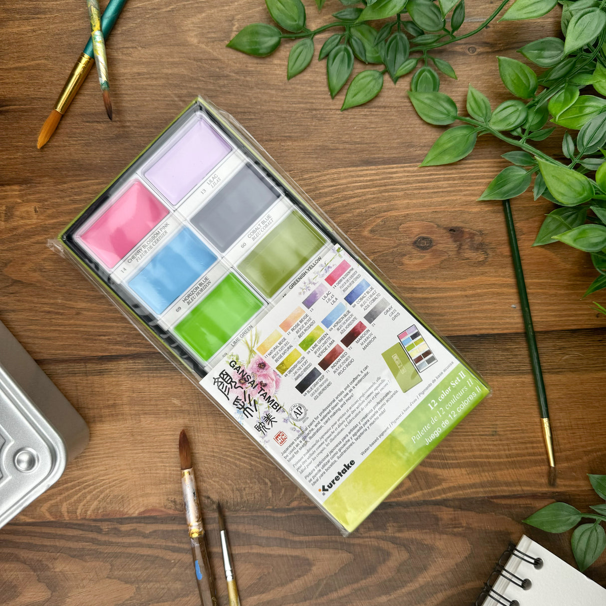 Kuretake Gansai Tambi 12 Color Set - Pastels