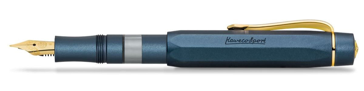 Kaweco Piston AL Sport Fountain Pen - Navy/Gold