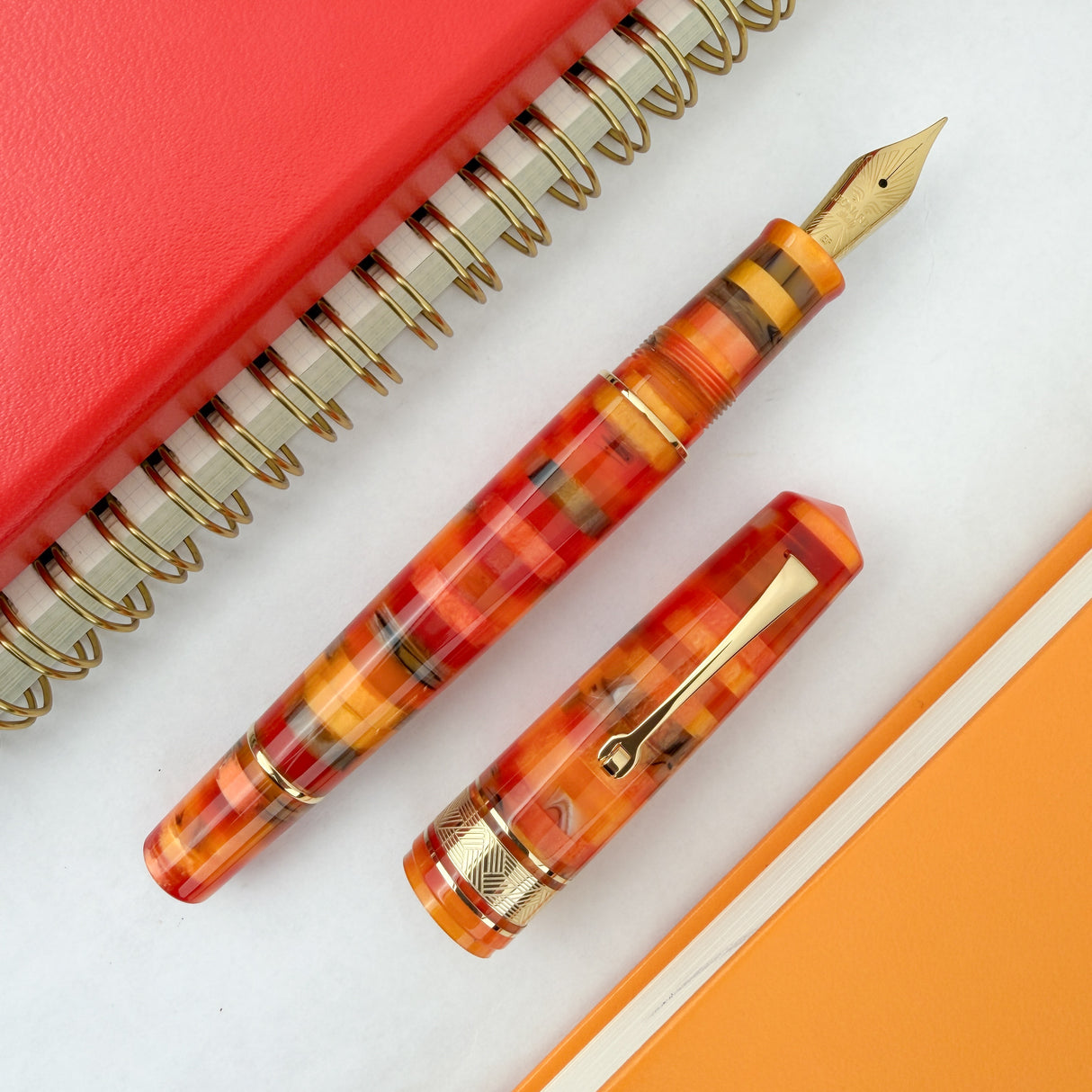Leonardo Mosaico Fountain Pen - Mango w/ Gold Trim