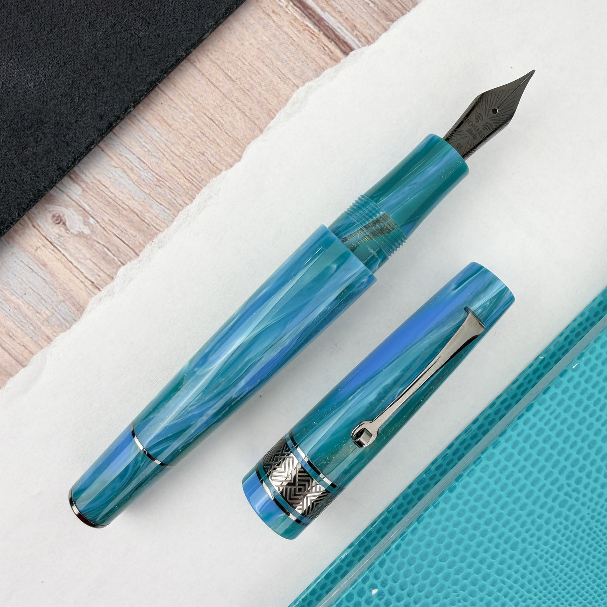 Leonardo Supernova Fountain Pen - Starlight Blue w/ Ruthenium Trim