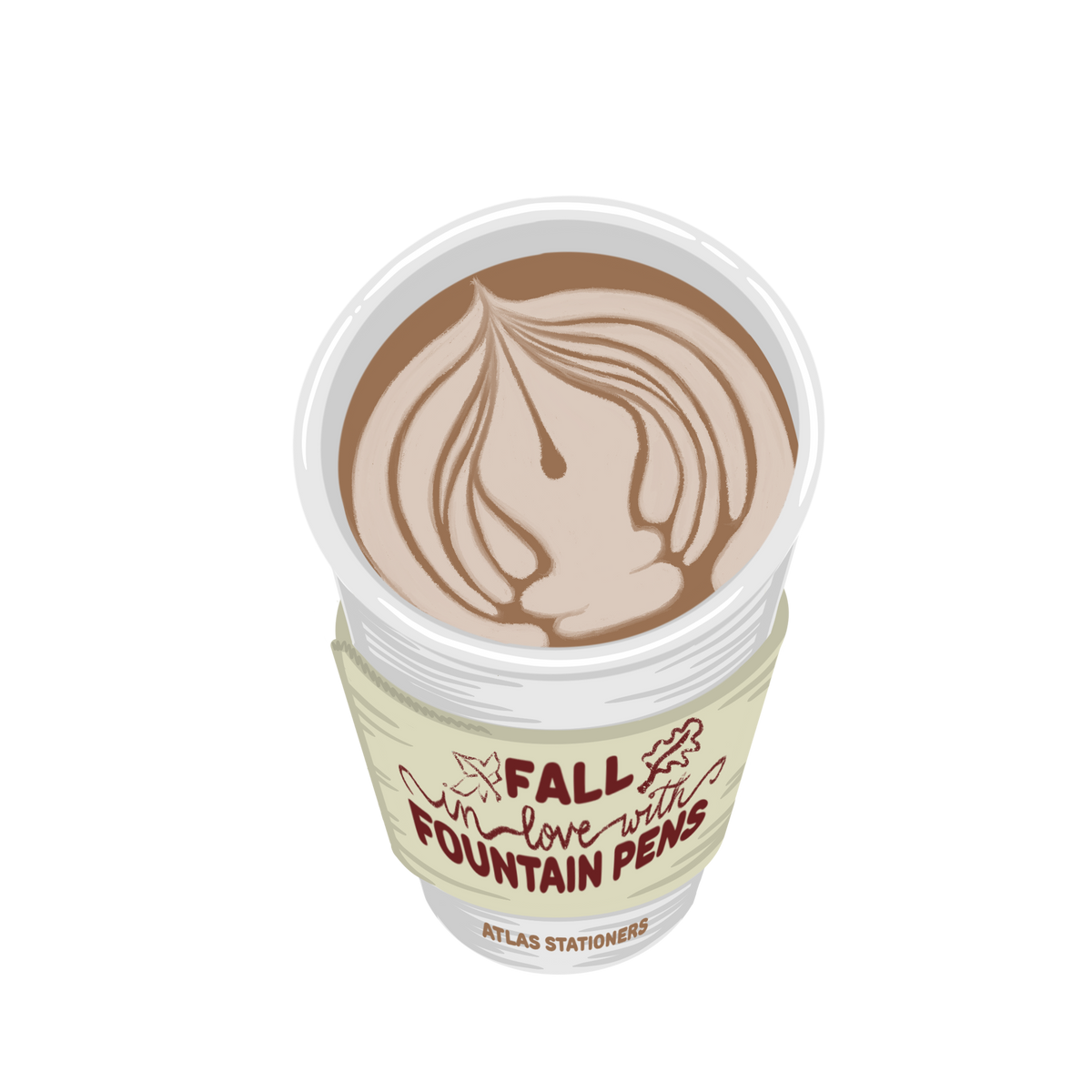 Atlas Stationers Sticker - Nib Latte