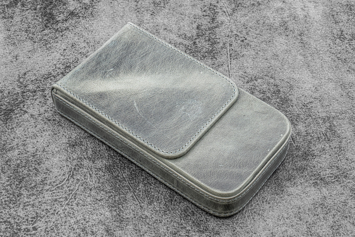 Galen Leather Magnum Opus 3 Slot Hard Pen Case with Removable Pen Tray