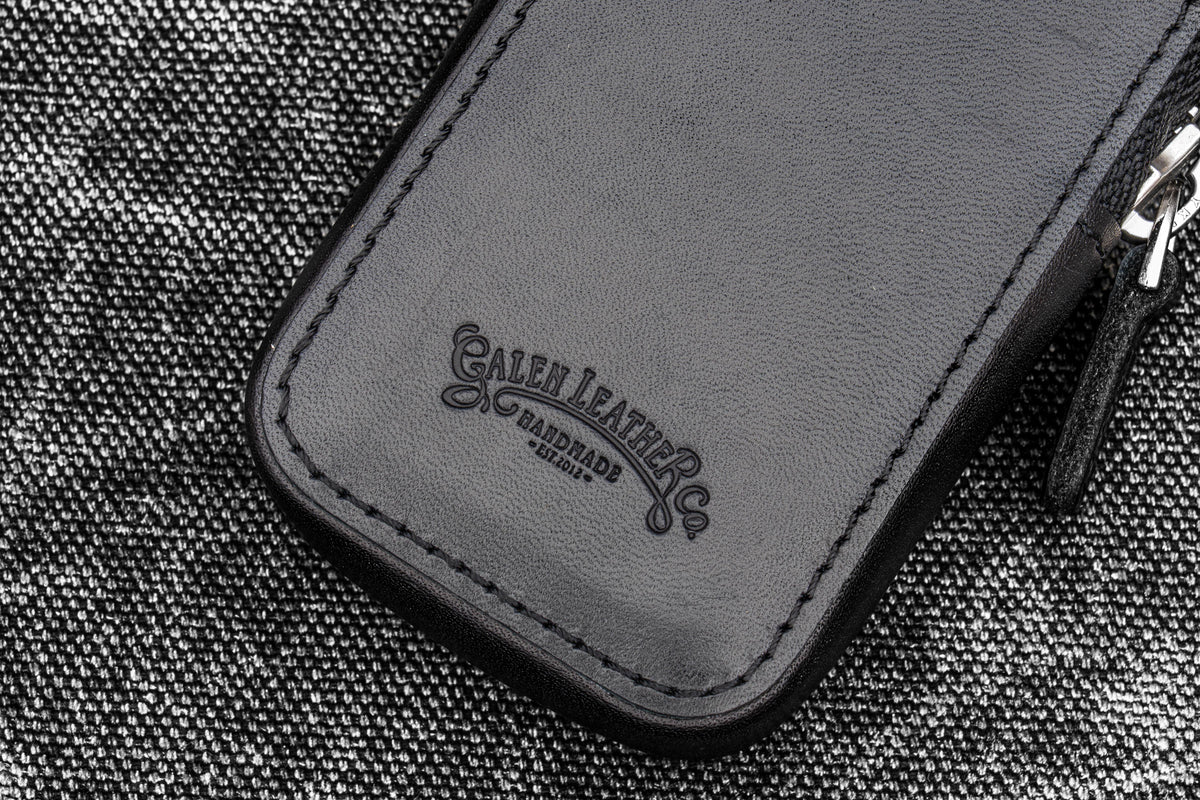 Galen Leather Zippered Magnum Opus 2 Slot Pen Case