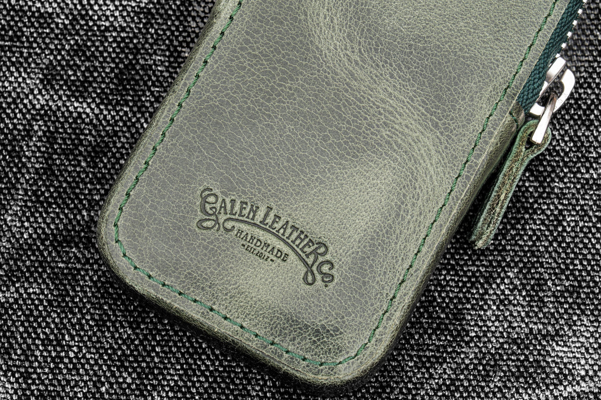 Galen Leather Zippered Magnum Opus 2 Slot Pen Case