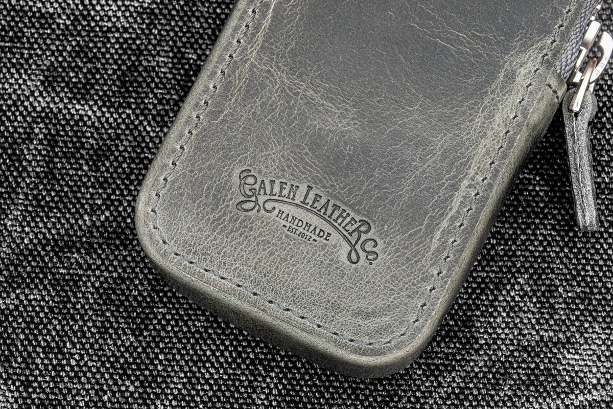 Galen Leather Zippered Magnum Opus 2 Slot Pen Case