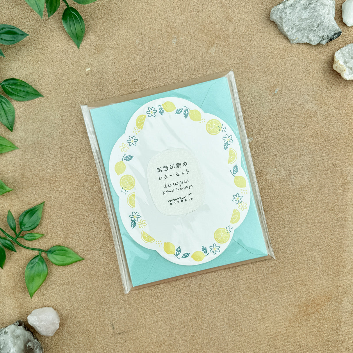 Midori Letterpress Die-Cut Stationery - Lemon
