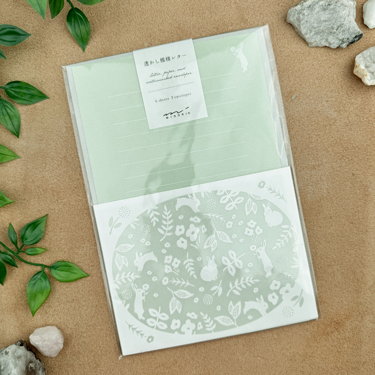 Midori Letterpress Stationery - Rabbit