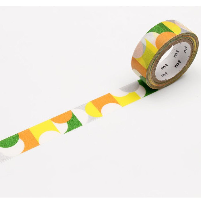 MT Washi Tape - Half Circle Yellow Green