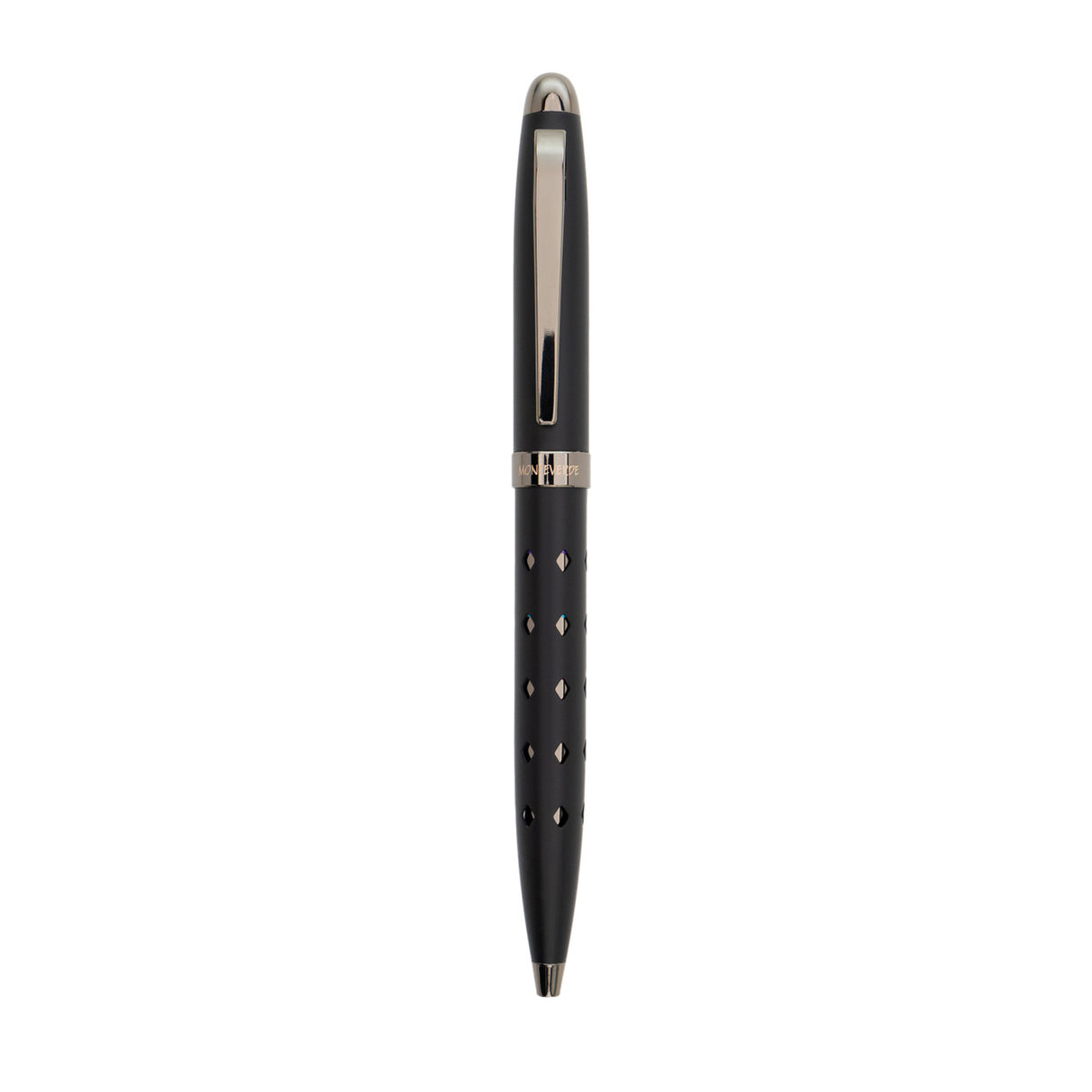 Monteverde llusia Gel Ink Pen - Diamond Shapes Black Matte with Gunmetal Trim