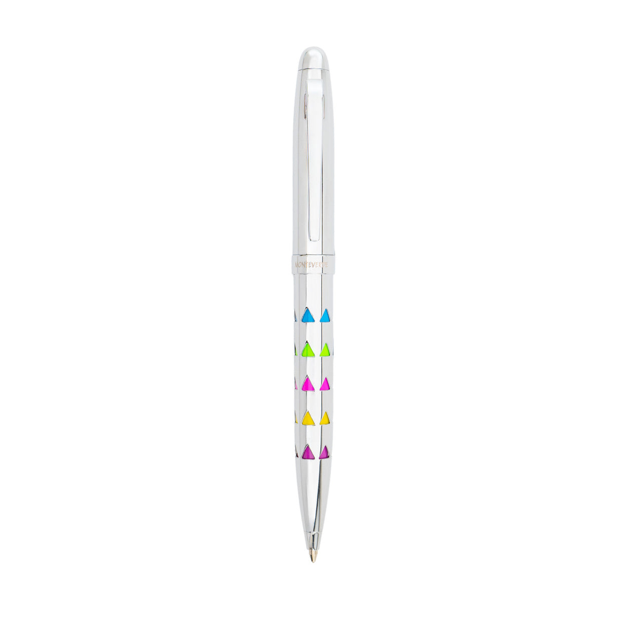 Monteverde llusia Gel Pen - Triangle Shapes Chrome with Chrome Trim