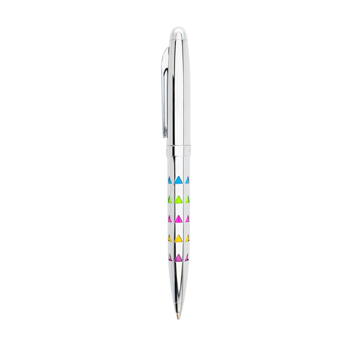 Monteverde llusia Gel Pen - Triangle Shapes Chrome with Chrome Trim