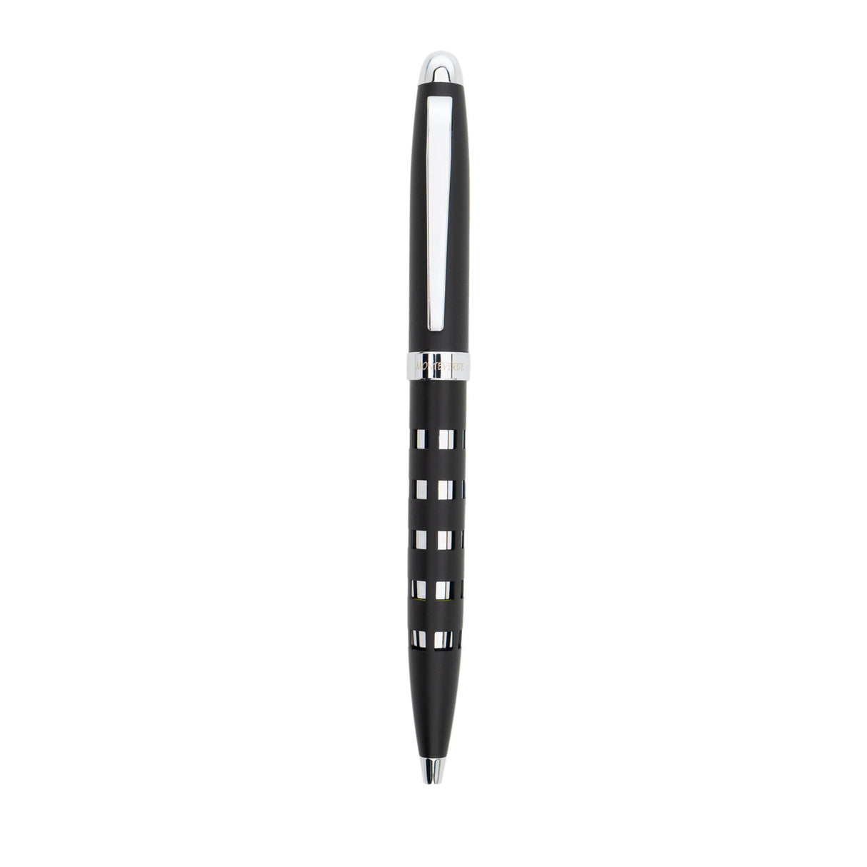 Monteverde llusia Gel Pen - Square Shapes Black Matte with Chrome Trim