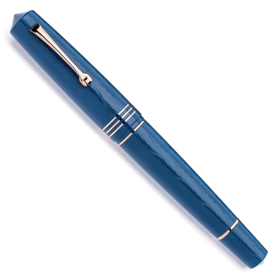 Leonardo Momento Zero Grande 2.0 The Art of Guilloché Fountain Pen - Iris with Rose Gold Trim