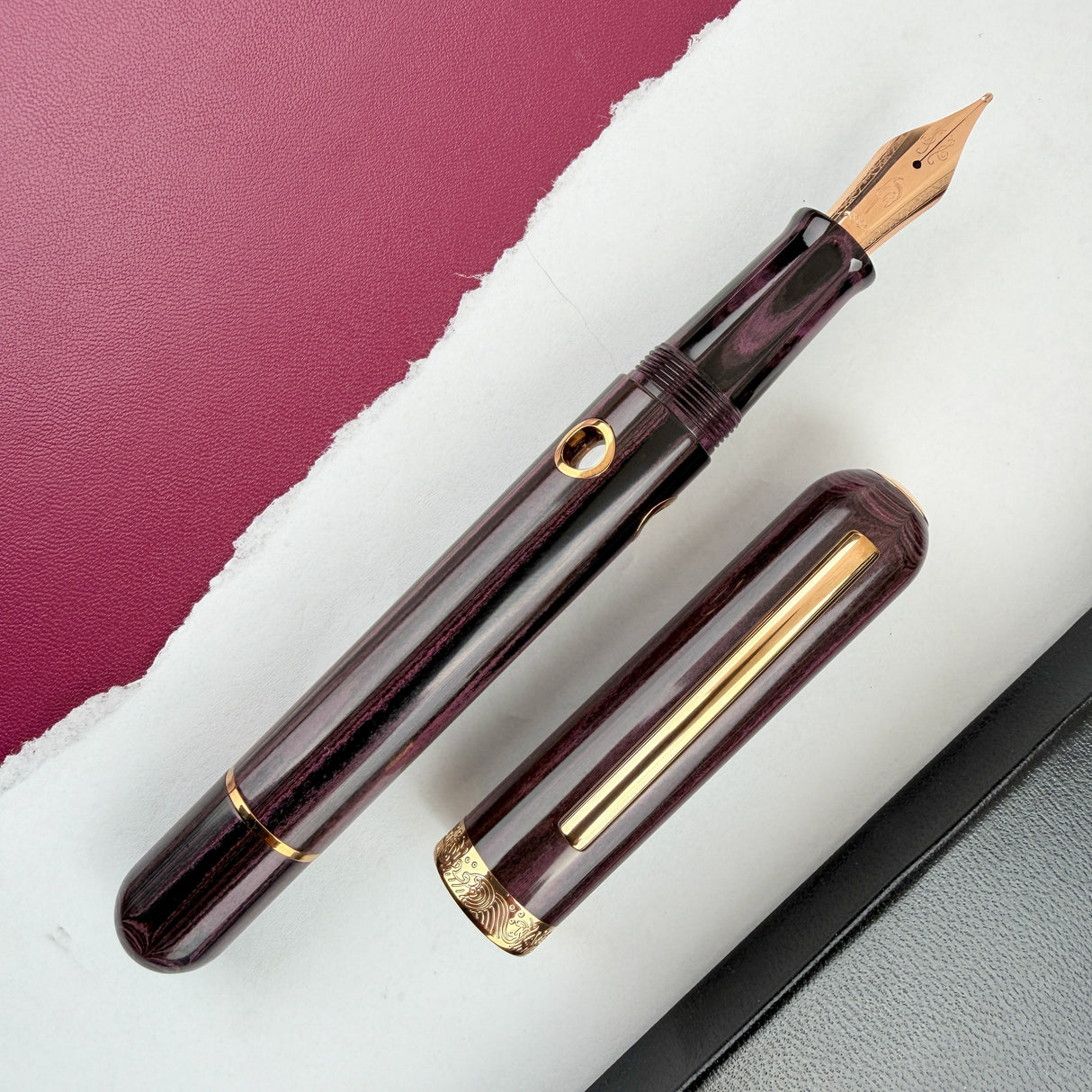 Nahvalur (Narwhal) Nautilus Fountain Pen - Stylophora Berry