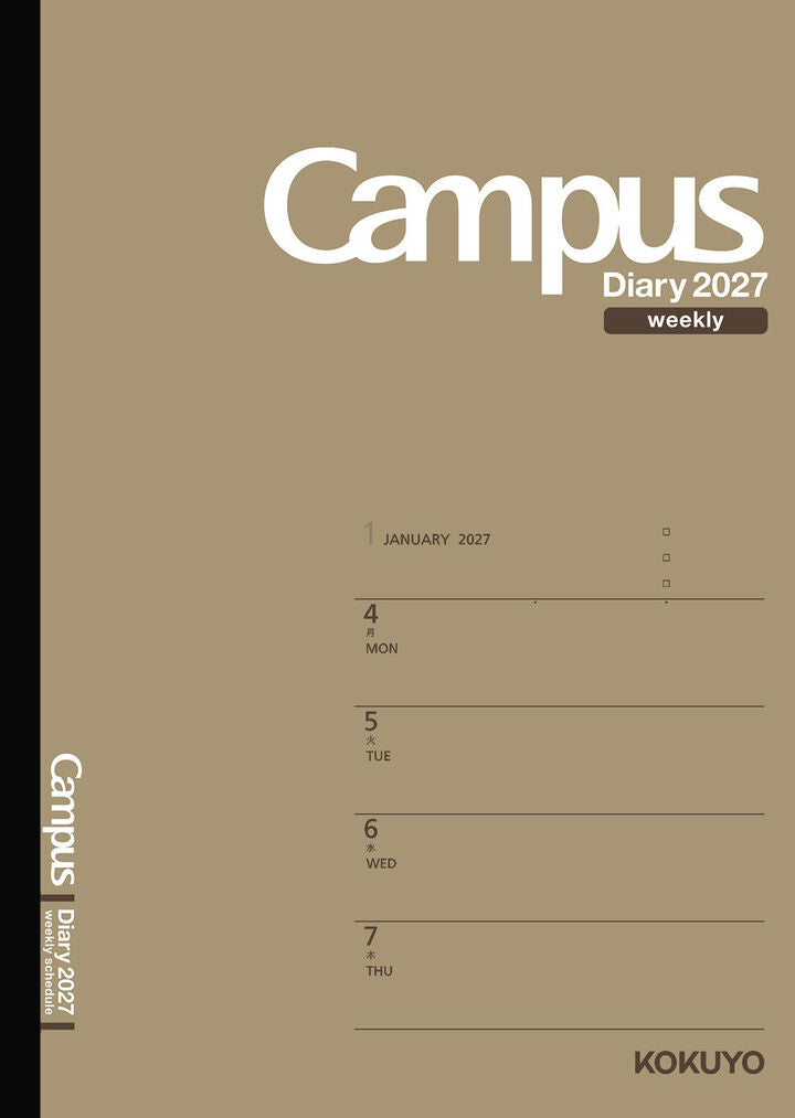 Kokuyo Campus 2027 Weekly Horizontal Diary - B5