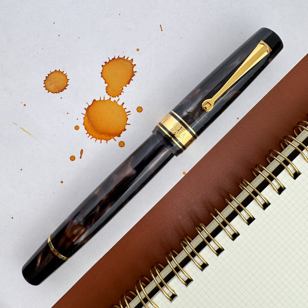 Omas Bologna Galassia Fountain Pen - Gold Trim