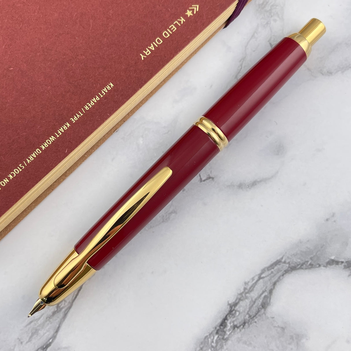 Pilot Vanishing Point Fountain Pen - Red with Gold Trim