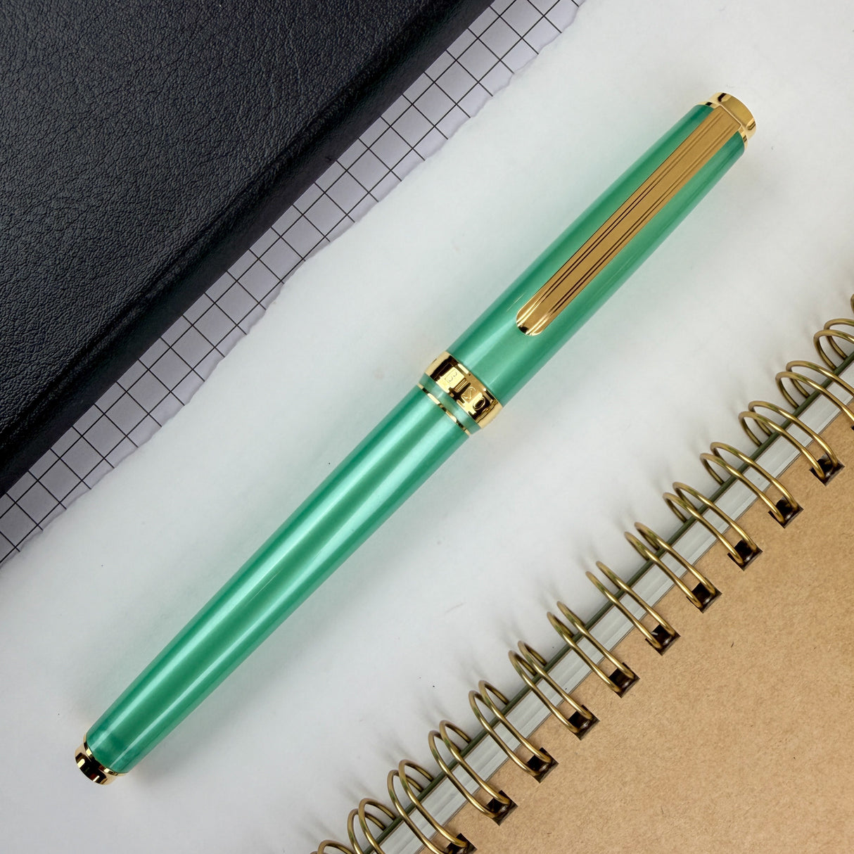 Platinum BISO Fountain Pen - Sparkle Mint Green (Limited Edition)