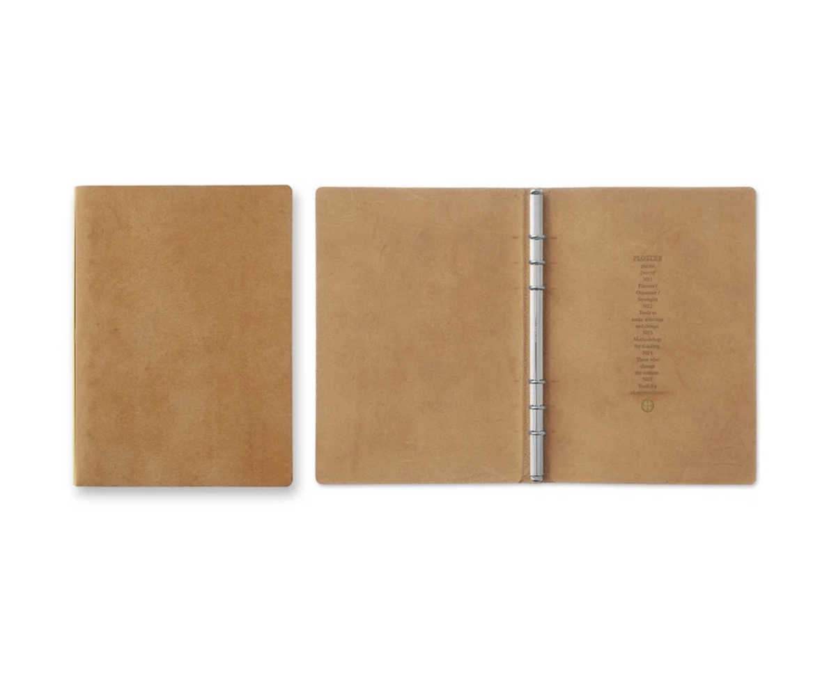 Plotter Pueblo 6-Ring Leather Binder - A5 Size - Beige