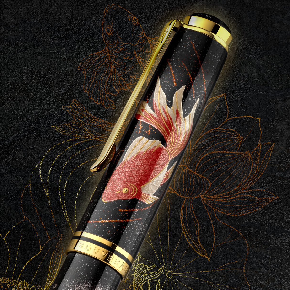 Pelikan Souveran M1000 Fountain Pen - Maki-e Goldfish (Limited Edition)