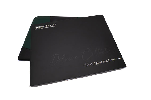 Monteverde Deluxe Collectors 36 Pc Zipper Pen Case - Green/Black