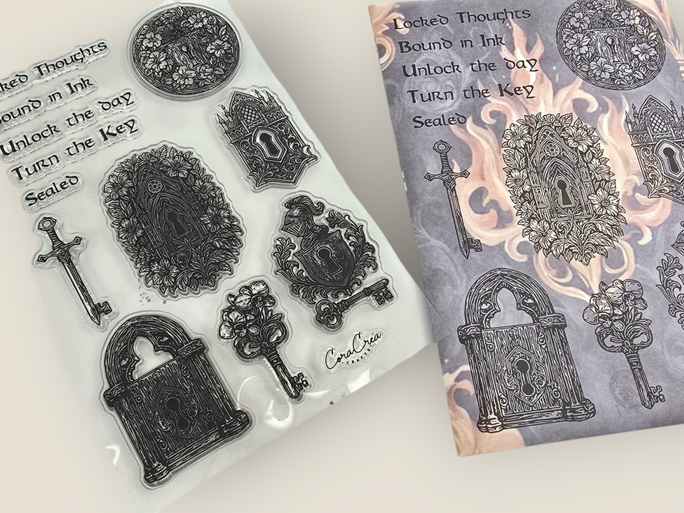 CoraCreaCrafts Lock & Key Clear Stamps