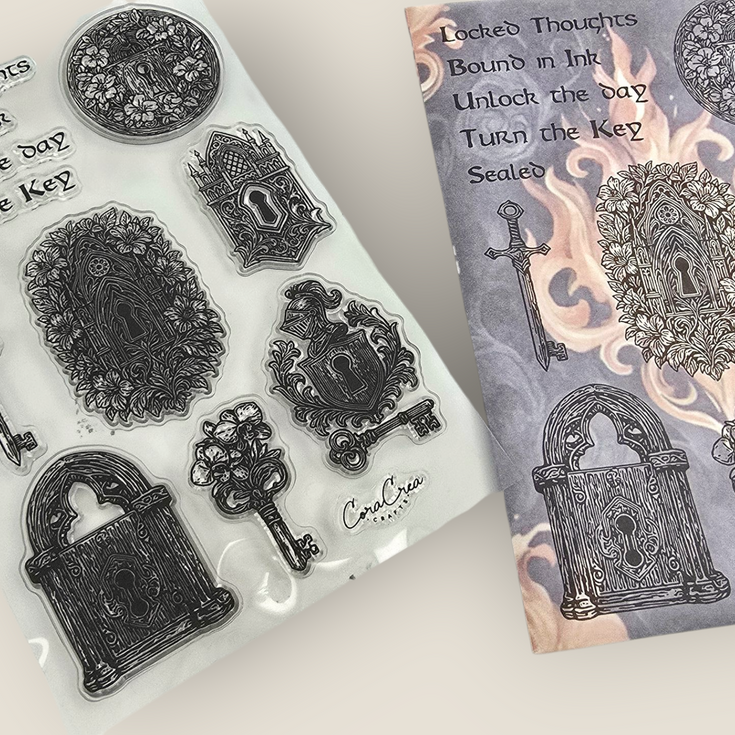 CoraCreaCrafts Lock & Key Clear Stamps