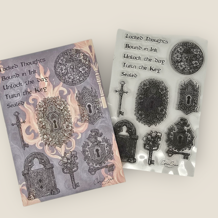 CoraCreaCrafts Lock & Key Clear Stamps