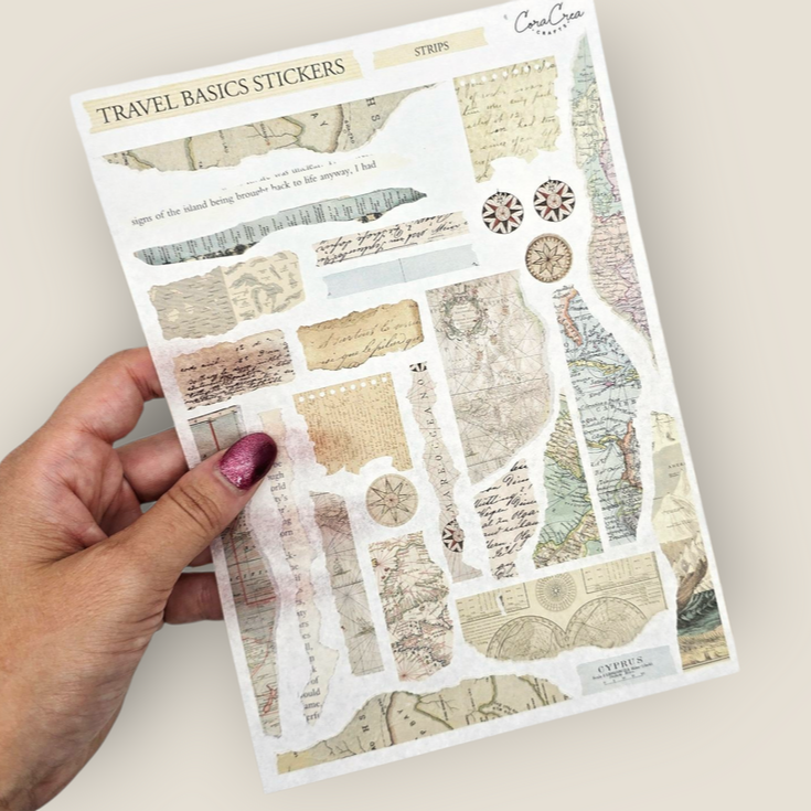 CoraCreaCrafts Travel Basic Stickers