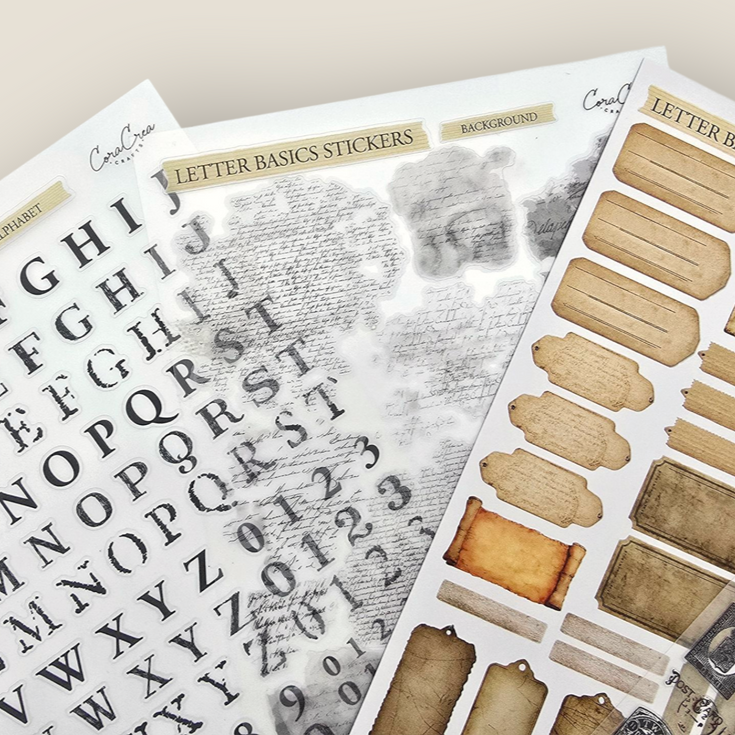 CoraCreaCrafts Letter Basic Stickers