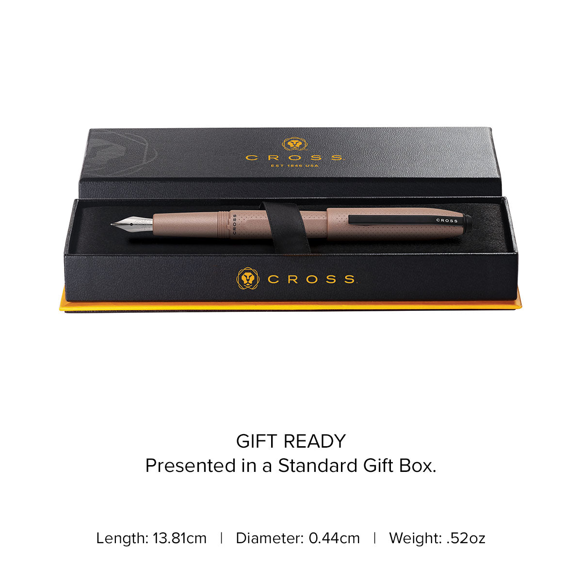 Prism Mocha Fountain Pen - gift box and specs