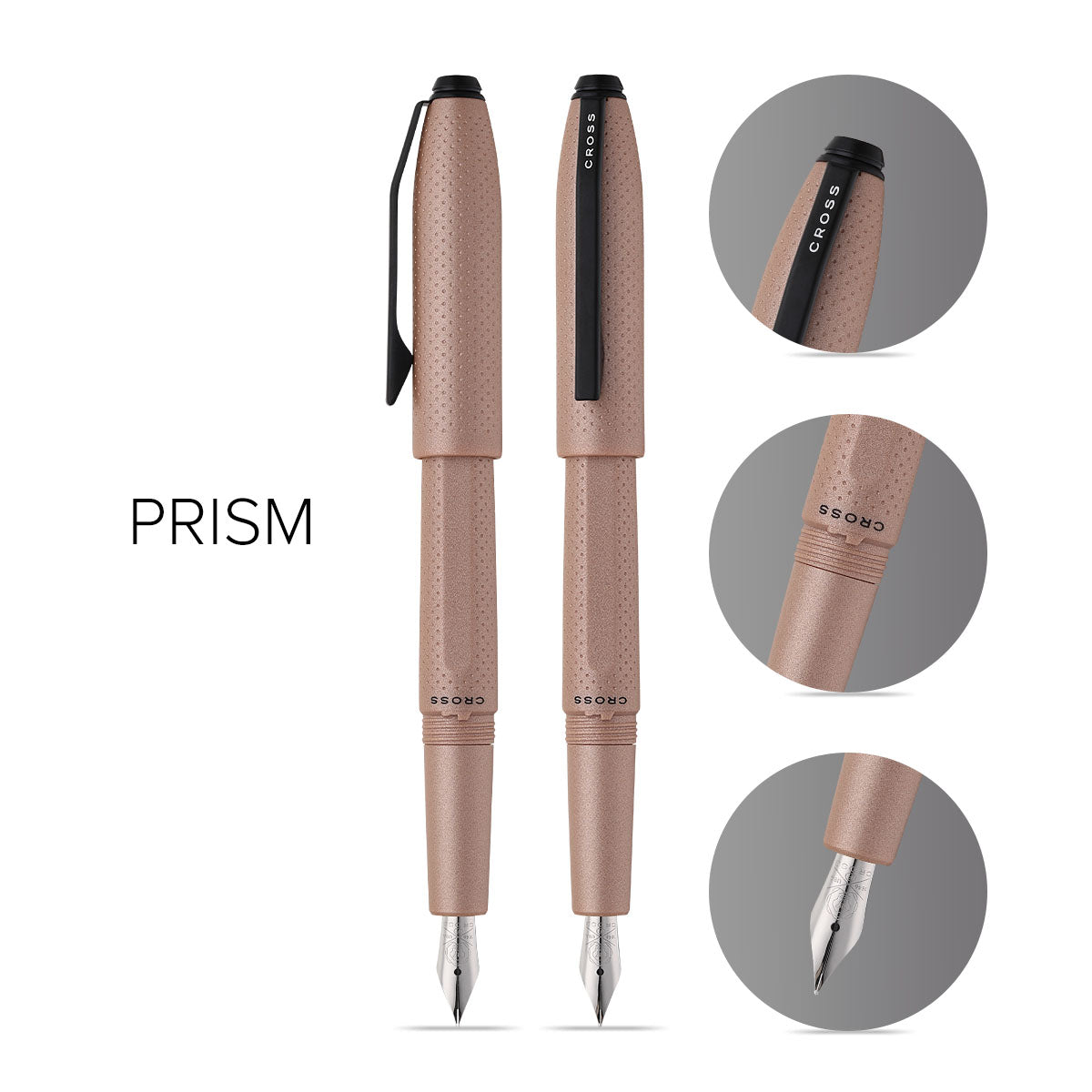 Prism Mocha Fountain Pen - info graphic